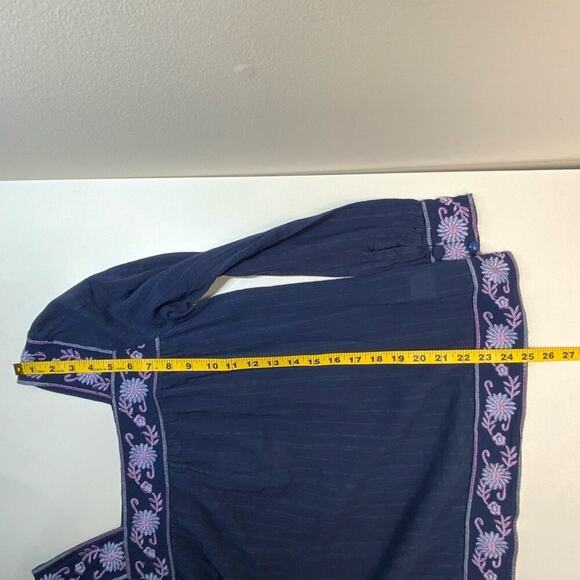 NWT | What Comes Around Goes Around | Embroidered Blouse | Blue | XS - Picture 6 of 11